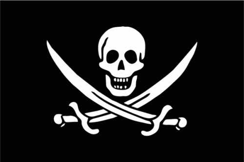 Pirat mit Säbel Flagge 90x150cm