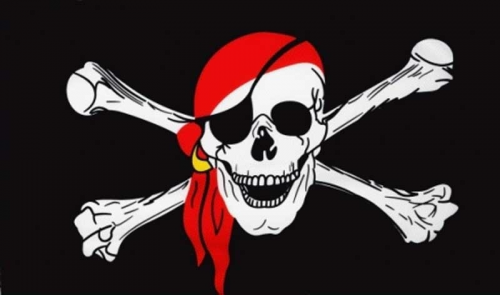 Pirat mit Kopftuch Flagge 90x150cm