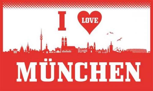 I Love München Flagge 90x150cm