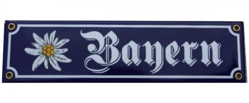 Bayern mit Edelweiß Emaille Schild