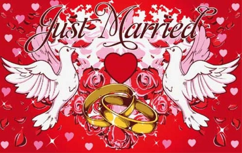 Just Married Flagge 90x150cm